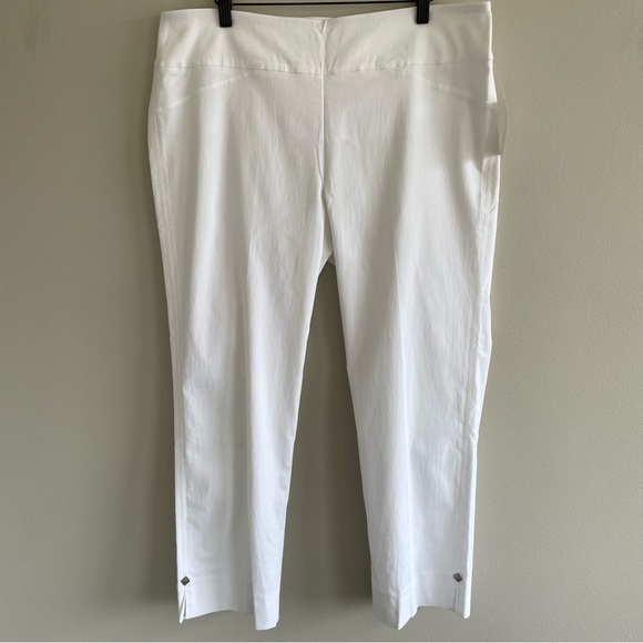 Elliott Lauren Pants - Elliott Lauren Women's Pull On Ankle Pant White Size 16
